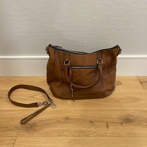 Vince Camuto Brown Genuine Leather Tote Bag